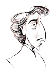 Frederic Chopin, französisch-polnischer Komponist und Pianist, Sepia-Karikatur